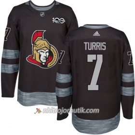 Män Ishockey Ottawa Senators Tröja Kyle Turris 7 1917-2017 100th Anniversary Adidas Svart Authentic